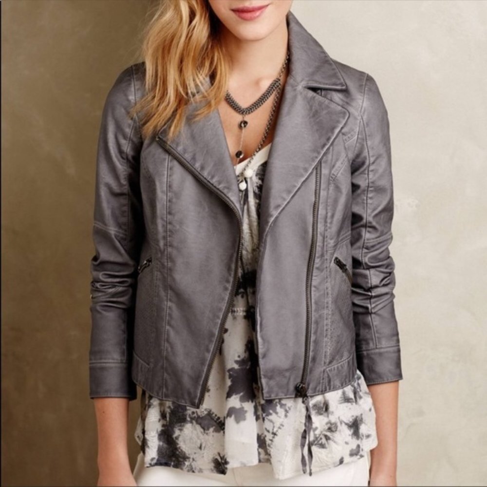 Anthropologie Hei Hei Vegan Leather Moto Jacket